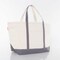 Large Classic Tote -- 18 oz. Heavyweight Durable Canvas -- Natural Canvas & Gray Color